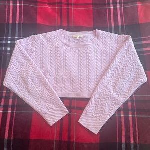 Loveshackfancy Calloway Crop Sweater - Pale Rose … - image 1